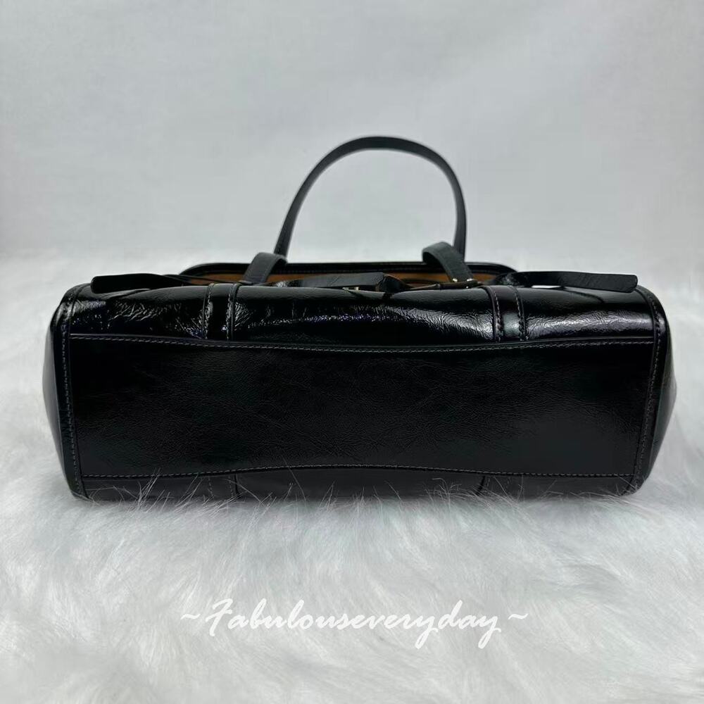 Coach Bridget Flap Shoulder Bag With Bows In Leather CDY94 Silver/Black NWT - Picture 8 of 10